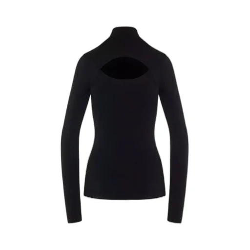 Digged And Cut Stretch Knitted Pullover