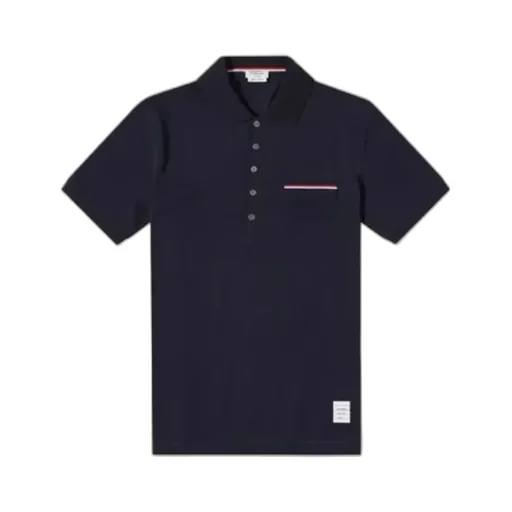 Thom Browne Rwb Short Sleeved Polo Shirt
