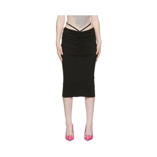 Versace Medusa-Plaque Ruffled Midi Skirt