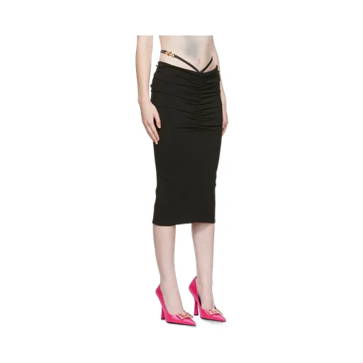 Versace Medusa-Plaque Ruffled Midi Skirt