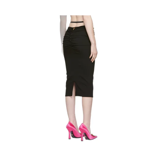 Versace Medusa-Plaque Ruffled Midi Skirt