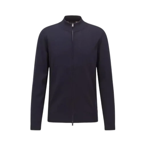 Boss Hugo Boss Zip Neck Virgin Wool Cardigan