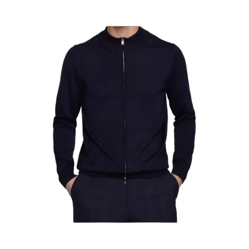 Boss Hugo Boss Zip Neck Virgin Wool Cardigan