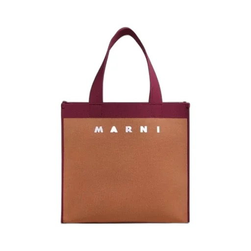 Marni Logo Detailed Two-Toned Tote Bag