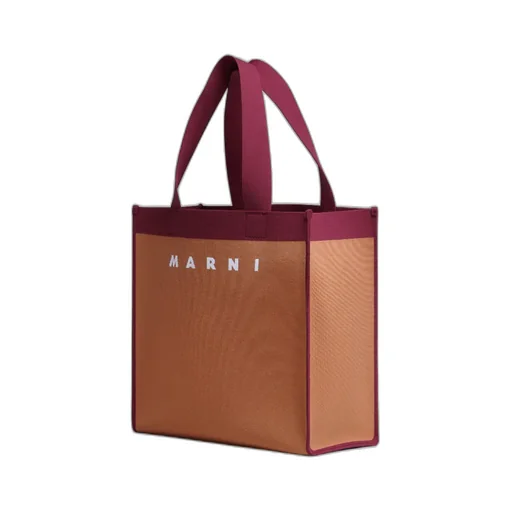 Marni Logo Detailed Two-Toned Tote Bag