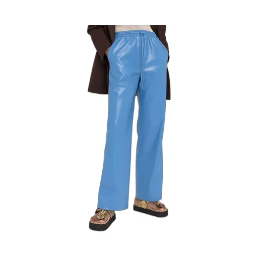 Faux-Leather Drawstring-Waist Trousers