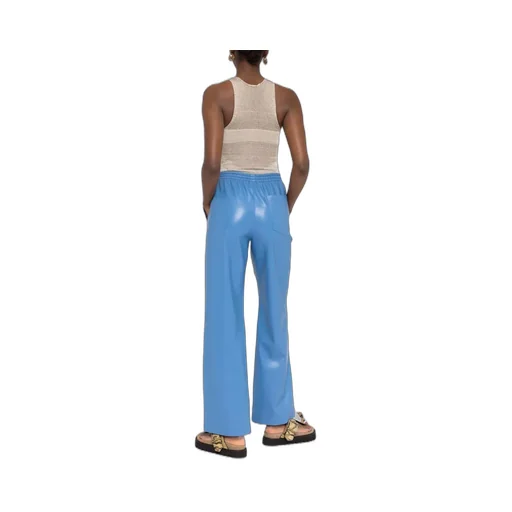 Faux-Leather Drawstring-Waist Trousers