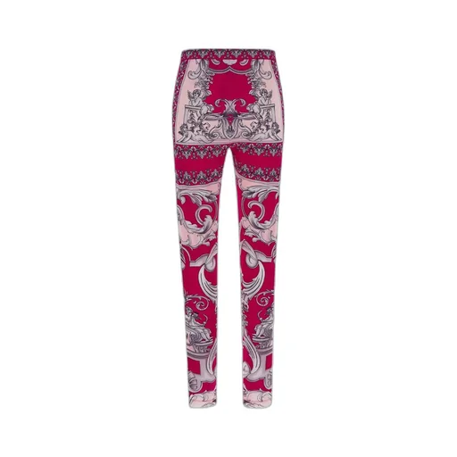 Silver Baroque-Print Leggings