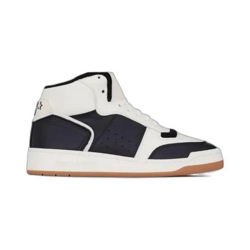 Saint Laurent Sl/80 Round Toe Mid-Top Sneakers