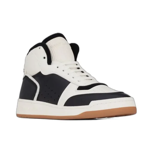 Saint Laurent Sl/80 Round Toe Mid-Top Sneakers