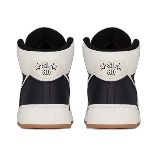 Saint Laurent Sl/80 Round Toe Mid-Top Sneakers