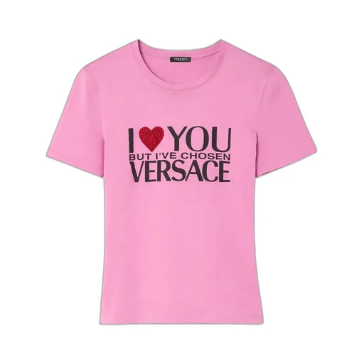 Versace Logo Printed Crewneck T-Shirt