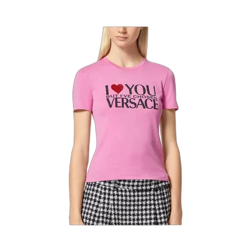 Versace Logo Printed Crewneck T-Shirt