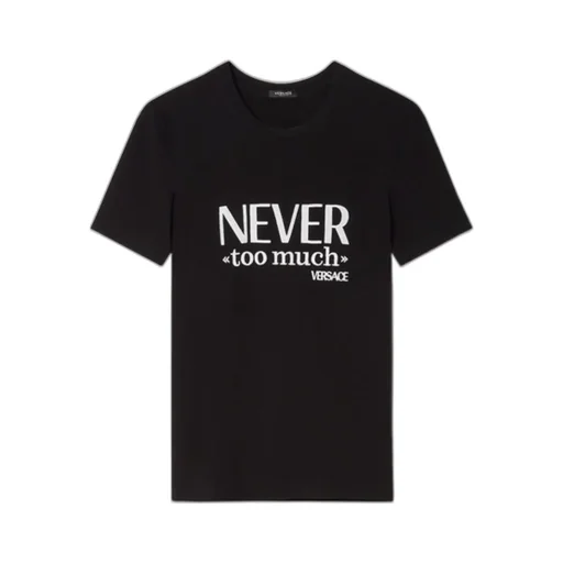 Versace Slogan Printed Crewneck T-Shirt