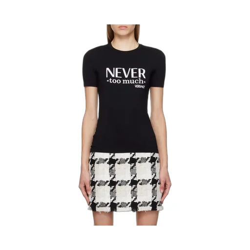 Versace Slogan Printed Crewneck T-Shirt