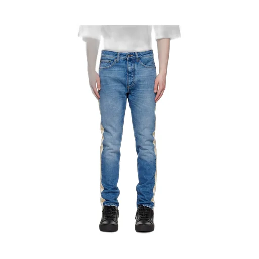 Palm Angels Logo Patch Straight Leg Jeans