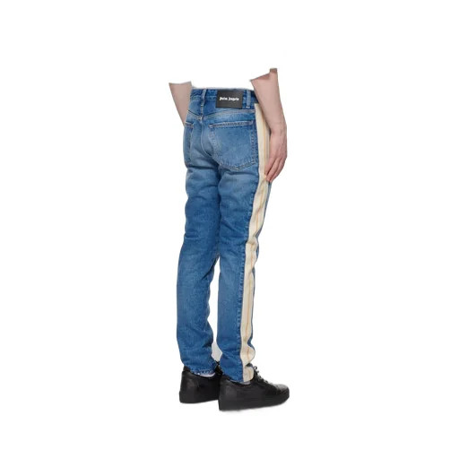 Palm Angels Logo Patch Straight Leg Jeans