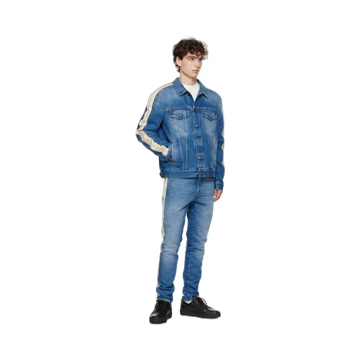 Palm Angels Logo Patch Straight Leg Jeans