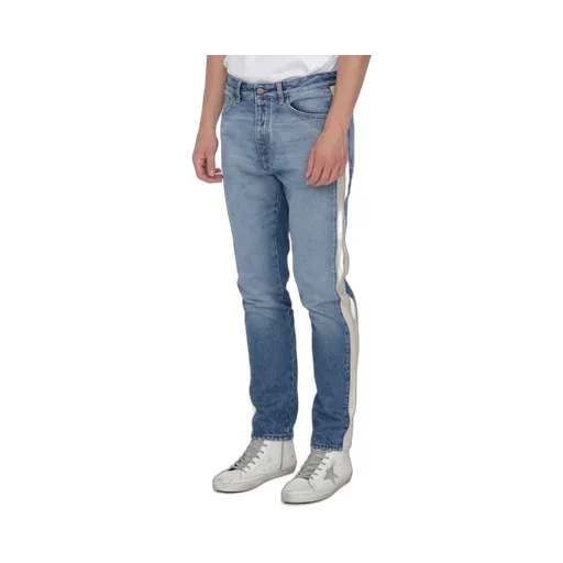 Palm Angels Logo Patch Straight Leg Jeans