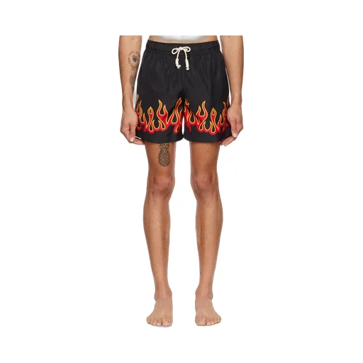 Palm Angels Flame-Printed Drawstring Swimming Trunks
