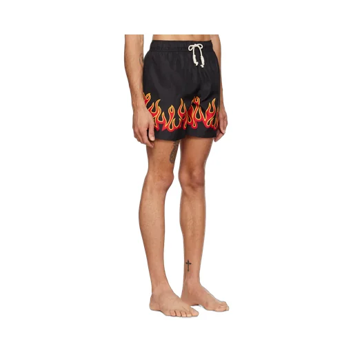 Palm Angels Flame-Printed Drawstring Swimming Trunks