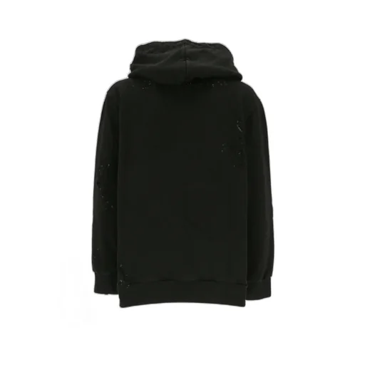 Logo-Print Distressed Hoodie