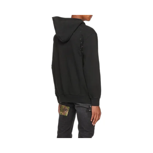 Logo-Print Distressed Hoodie