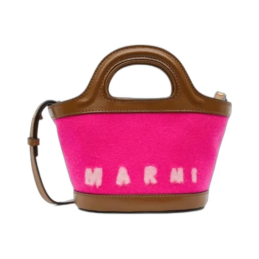 Felted-Logo Bucket Bag