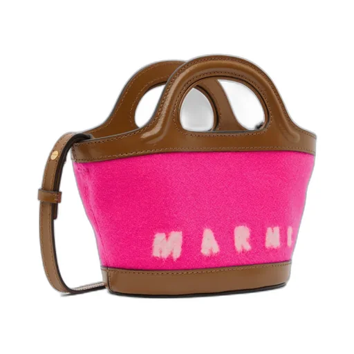 Felted-Logo Bucket Bag