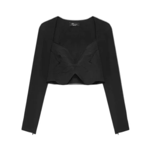 Butterfly-Motif Cropped Top