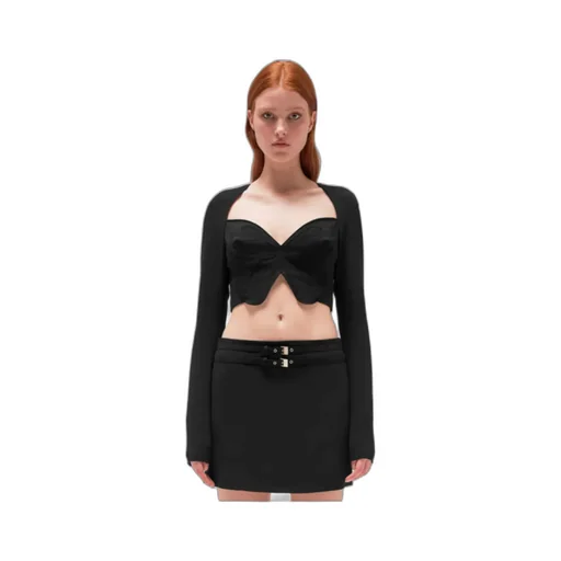 Butterfly-Motif Cropped Top