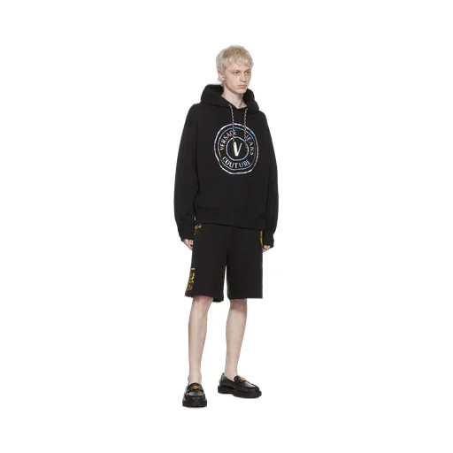 Versace Jeans Couture Logo Printed Drawstring Hoodie