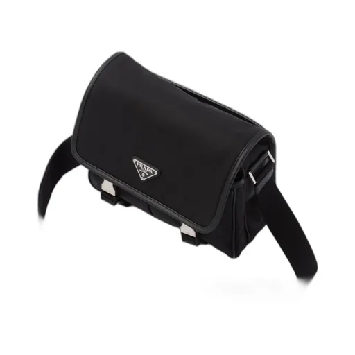 Prada Logo Plaque Fold-Over Shoulder Bag