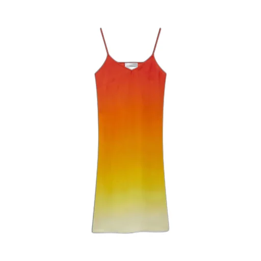 Casablanca Gradient Effect V-Neck Midi Slip Dress