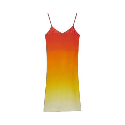 Casablanca Gradient Effect V-Neck Midi Slip Dress