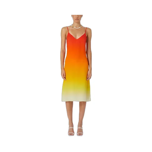 Casablanca Gradient Effect V-Neck Midi Slip Dress