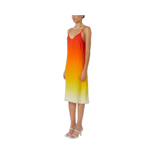 Casablanca Gradient Effect V-Neck Midi Slip Dress