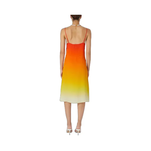 Casablanca Gradient Effect V-Neck Midi Slip Dress