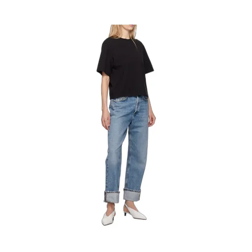 Agolde Fran Buttoned Straight-Leg Jeans