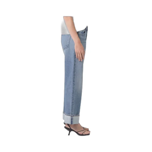 Agolde Fran Buttoned Straight-Leg Jeans