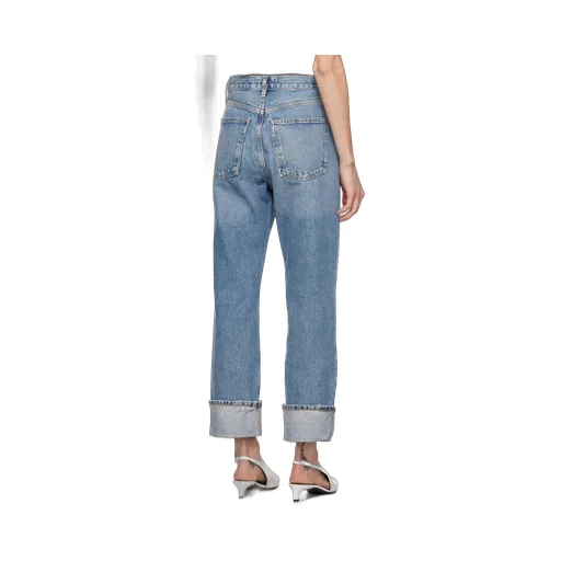 Agolde Fran Buttoned Straight-Leg Jeans