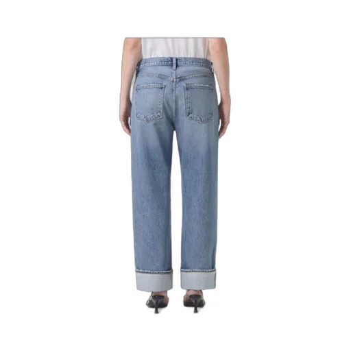 Agolde Fran Buttoned Straight-Leg Jeans