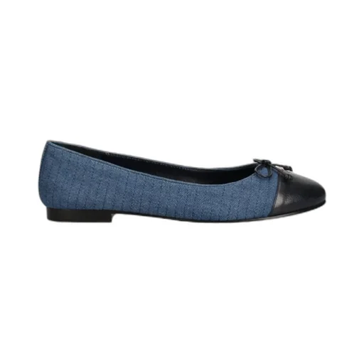 Tory Burch Cap-To Denim Ballet Flats
