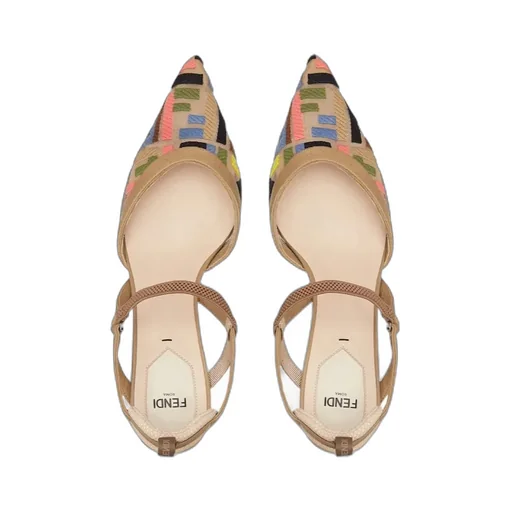 Fendi Colibrì Lite Pointed-Toe Slingback Pumps