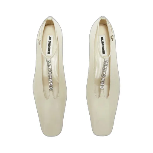 Jil Sander Embellished Ankle Strapped Ballerina Shoes