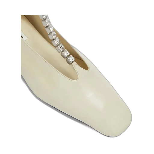 Jil Sander Embellished Ankle Strapped Ballerina Shoes