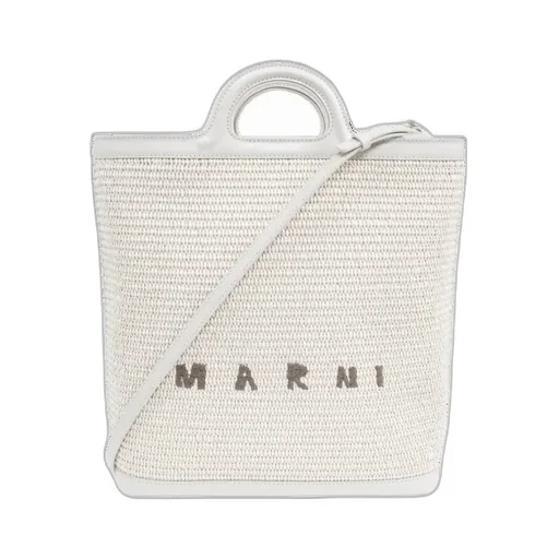 Marni Tropicalia Logo Embroidered Raffia Tote Bag