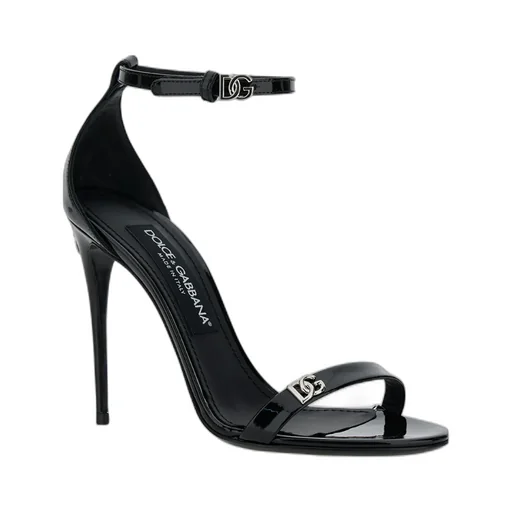 Dolce & Gabbana Logo Plaque Ankle Strap Sandals