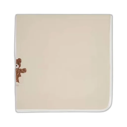 Fendi Kids Logo Bear Embroidered Blanket