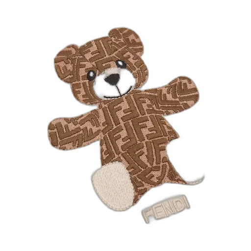 Fendi Kids Logo Bear Embroidered Blanket
